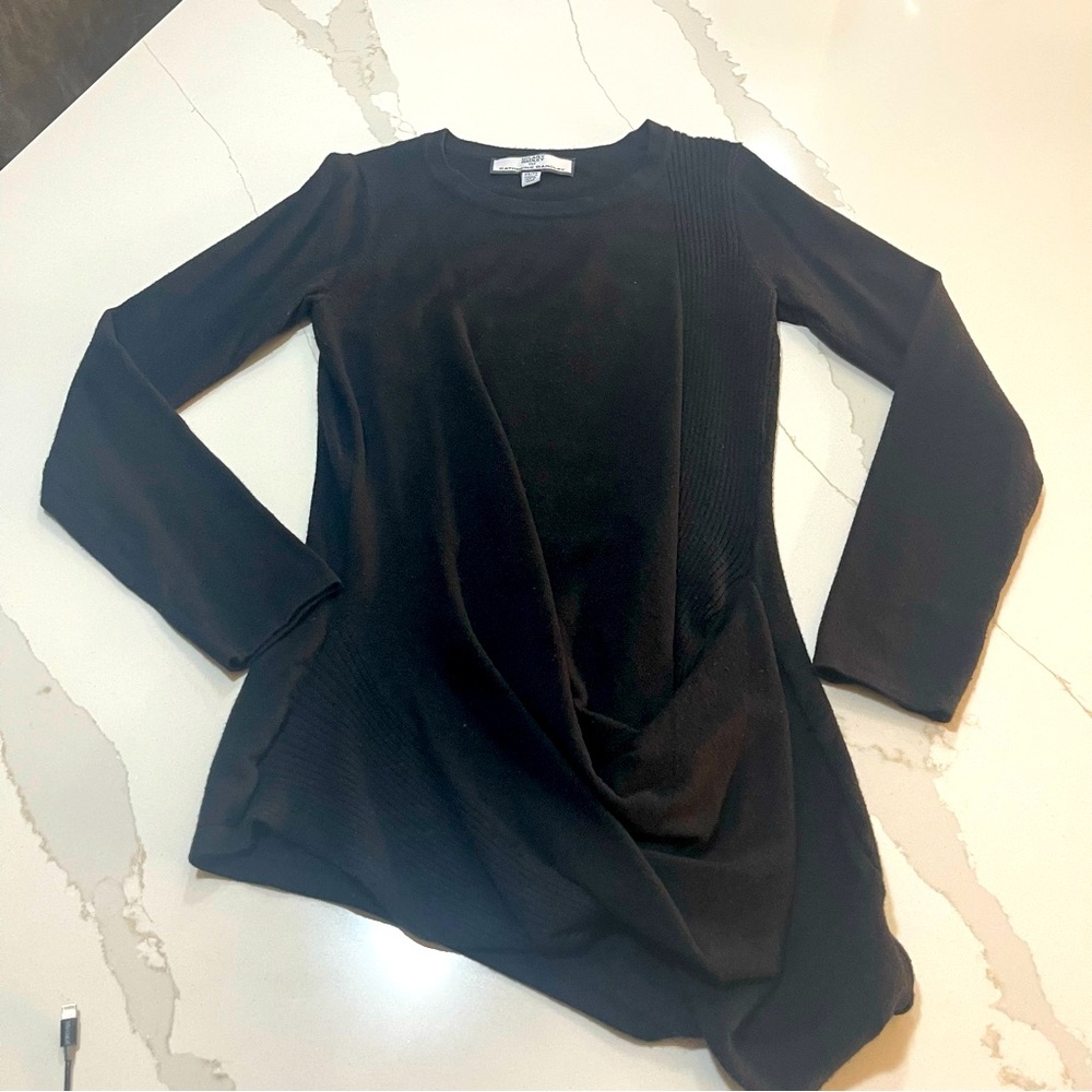 Hilary Radley black sweater tunic top size XS